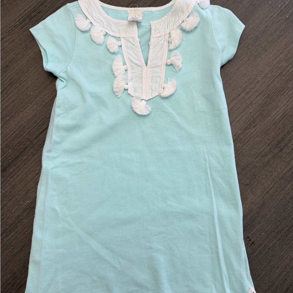Crewcuts Aqua Dress with White Details